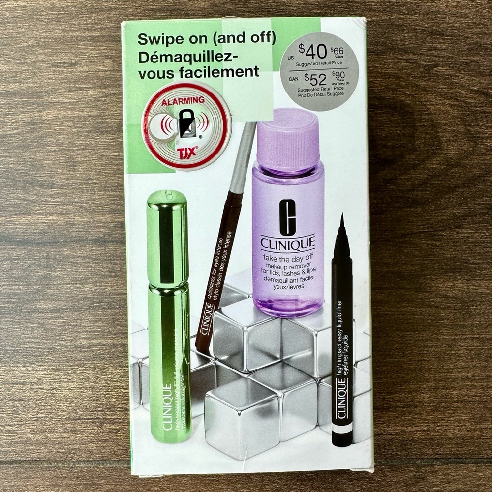 Clinique Swipe On (And Off) Set - Mascara, Eyeliner, Makeup Remover, Pencil